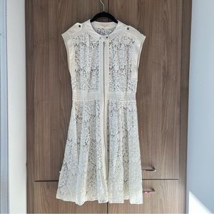 Rebecca Taylor Cap-Sleeve A-Line Lace Dress